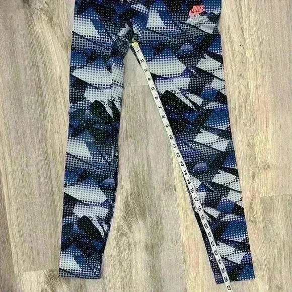 Nike Girl's Blue Printed Athletic Running Leggings Activewear Pants Size XL - Picture 7 of 9